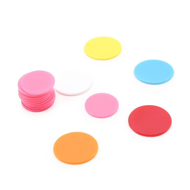 Chip token mahjong Texas plastic round card blank solid color chip piece color without face value game currency production