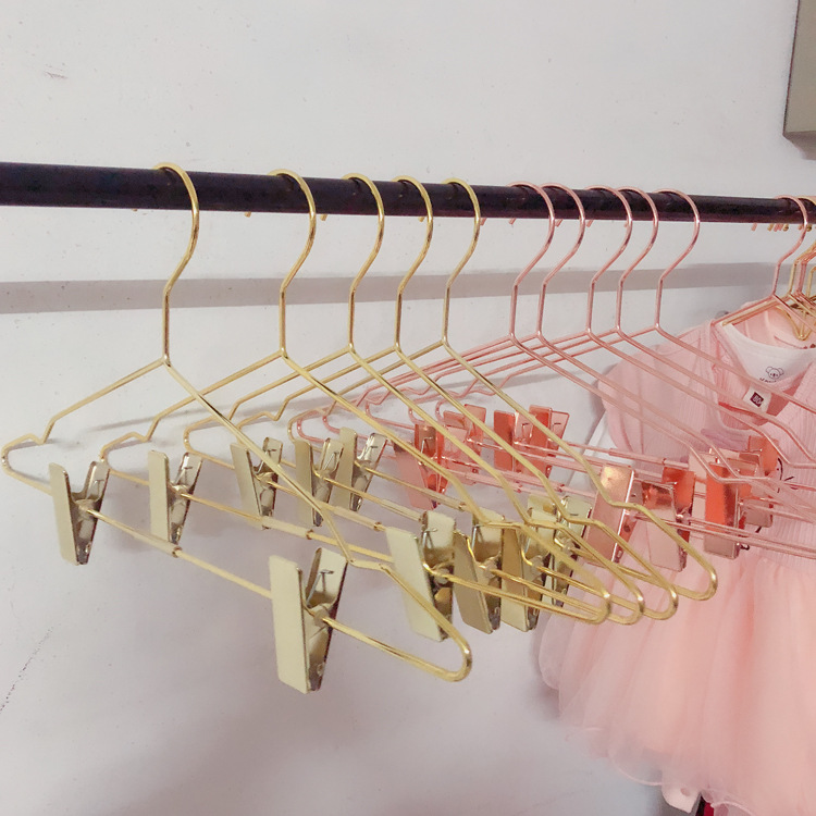 Clothing Store Adult Pants Rack Metal Pants Clip Rose Gold Pants Hanger Skirt Suit Clothes Rack Display Pants Rack