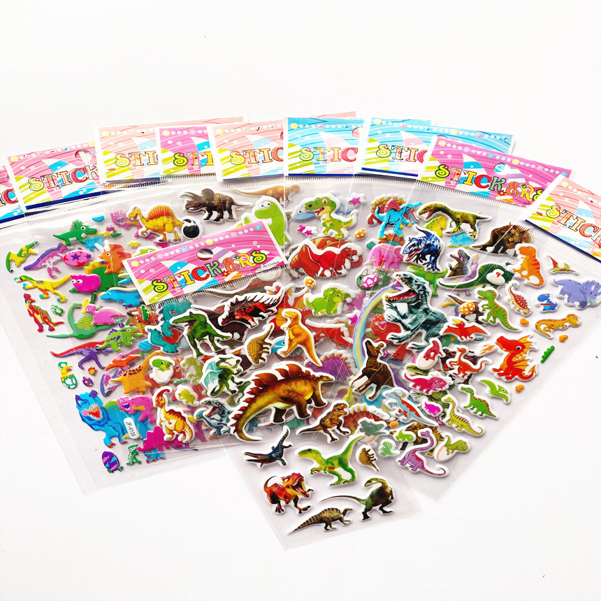 Factory direct supply three-dimensional stickers concave and convex children Cartoon Cartoon stickers PVC paste baby reward bubble stickers