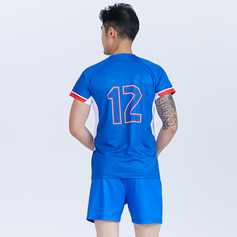 2025 New Product Launched Short Sleeve Volleyball Suit Men's Temperament Polyester Sportswear Manufacturer Spot Wholesale