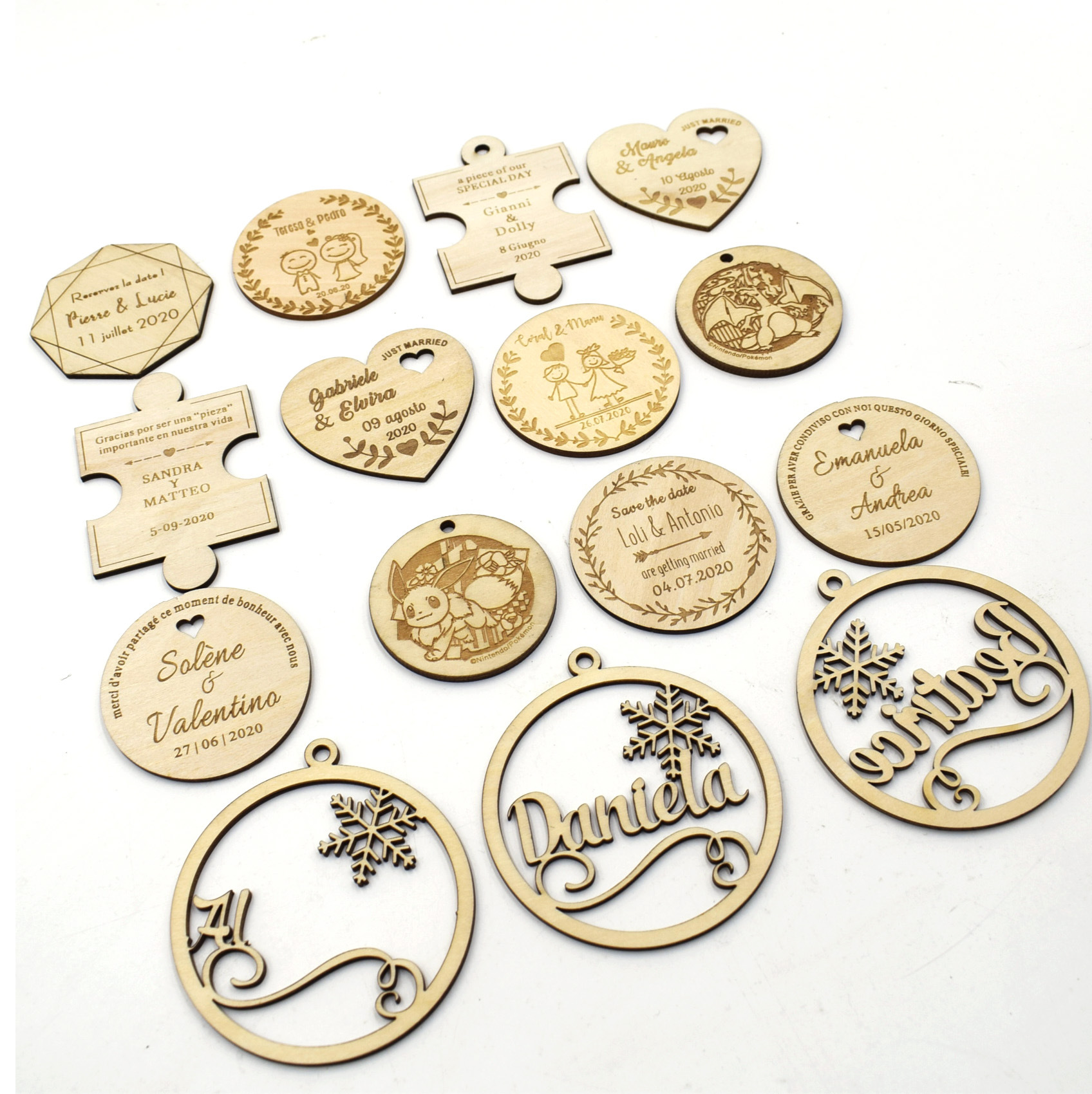 Wooden Laser Engraving Logo Marking Wood Cutting Wooden Board Font Hollow Processing Wood Art Bamboo Wood