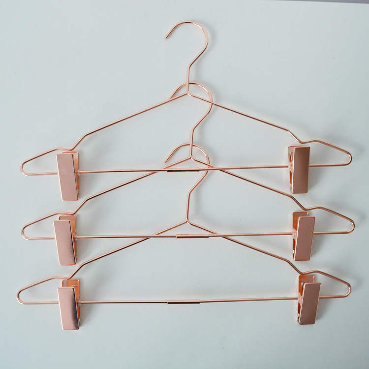 Clothing Store Adult Pants Rack Metal Pants Clip Rose Gold Pants Hanger Skirt Suit Clothes Rack Display Pants Rack