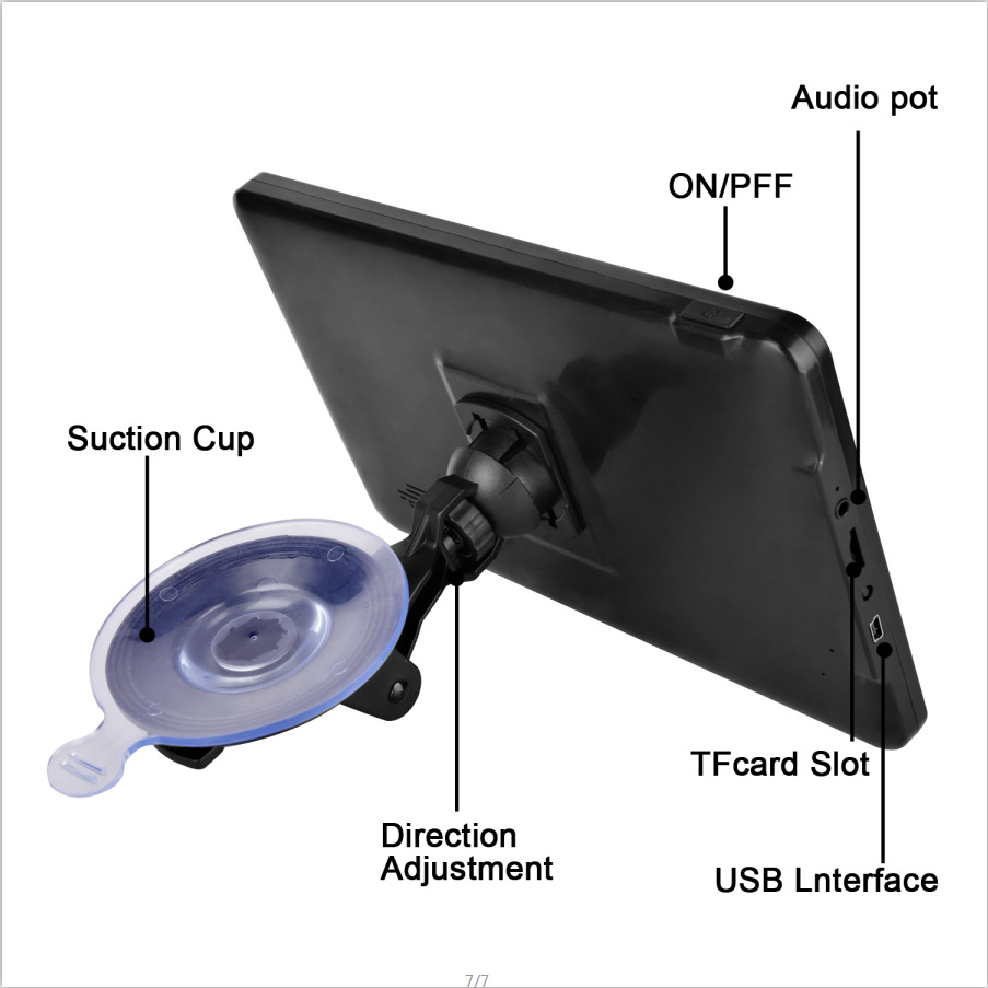 9inch Gps Navigator Car Supplies Foreign Large Truck Car Universal Convenient Navigator