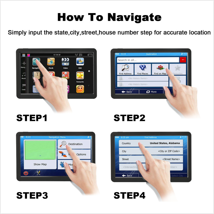 9inch Gps Navigator Car Supplies Foreign Large Truck Car Universal Convenient Navigator