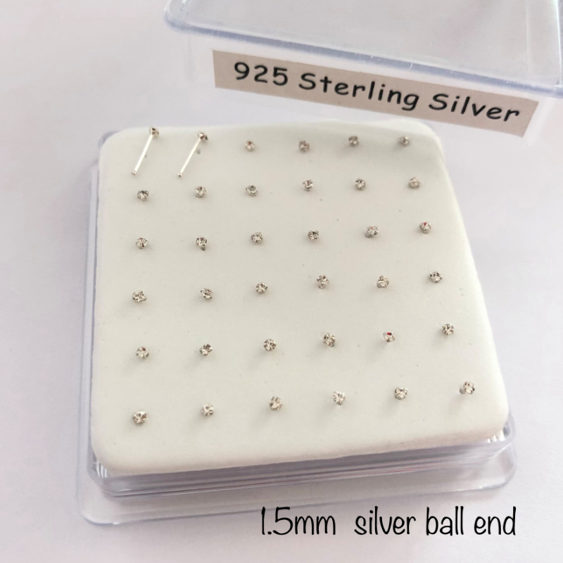 Amazon's Best-Selling S925 Sterling Silver Nose Ornaments Multi-Functional Imported Czech Diamond Nose Nail Nose Ornaments Factory Direct Supply Ear Bone Nails