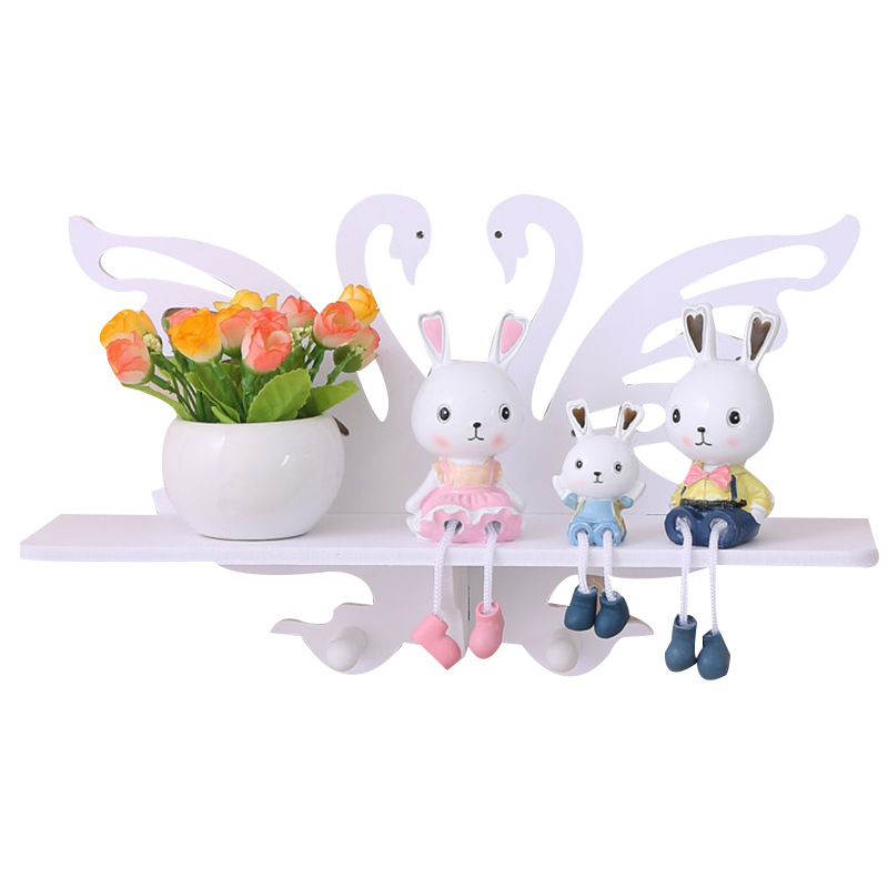 Modern minimalist wall shelf wall hanging decoration creative Hollow swan partition wall shelf