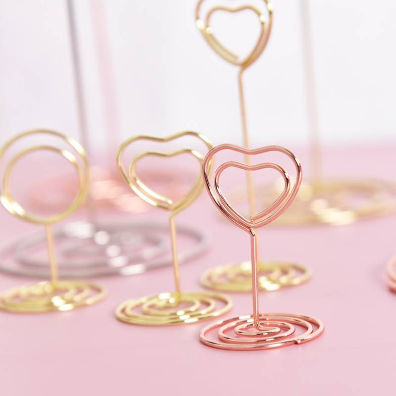 In-Stock Metal Memo Clip Creative Business Card Holder Desktop Message Holder Amazon Popular Wedding Table Number Holder Seat Holder