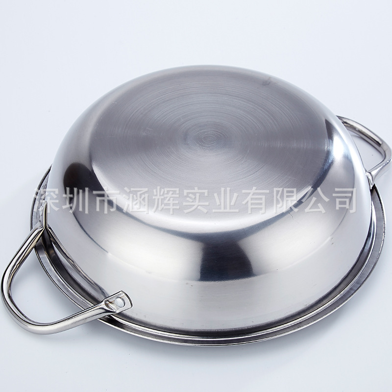Yuanyang Pot 304 Stainless Steel Two-flavor Pot Thickened with Lid 2-compartment Hot Pot Basin Shabu Pot Special Pot for Induction Cooker