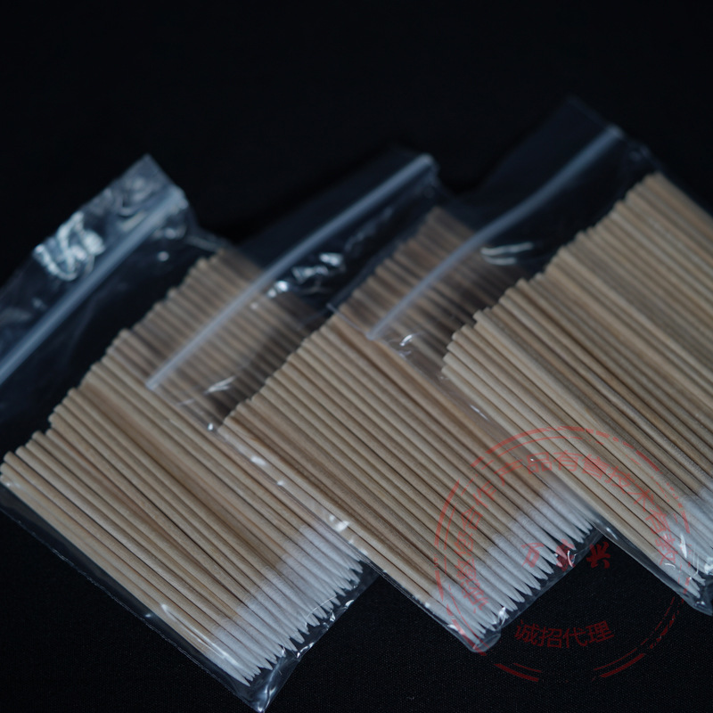 Disposable Tattoo Cotton Swabs with Pointed Tips, Small Head, Fine Tip, Wooden Single-Head Sticks, Small Cotton Swabs, Eyeliner Sanitary Swabs