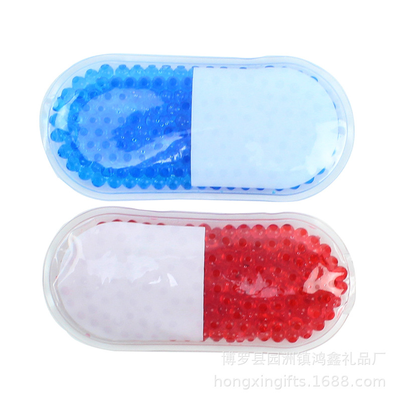 Capsule Style Gel Cooling Ice Pad Advertising Promotional Gift Ice Bag Soft Beads Ice Beads Ice Crystal Hot and Cold Bag
