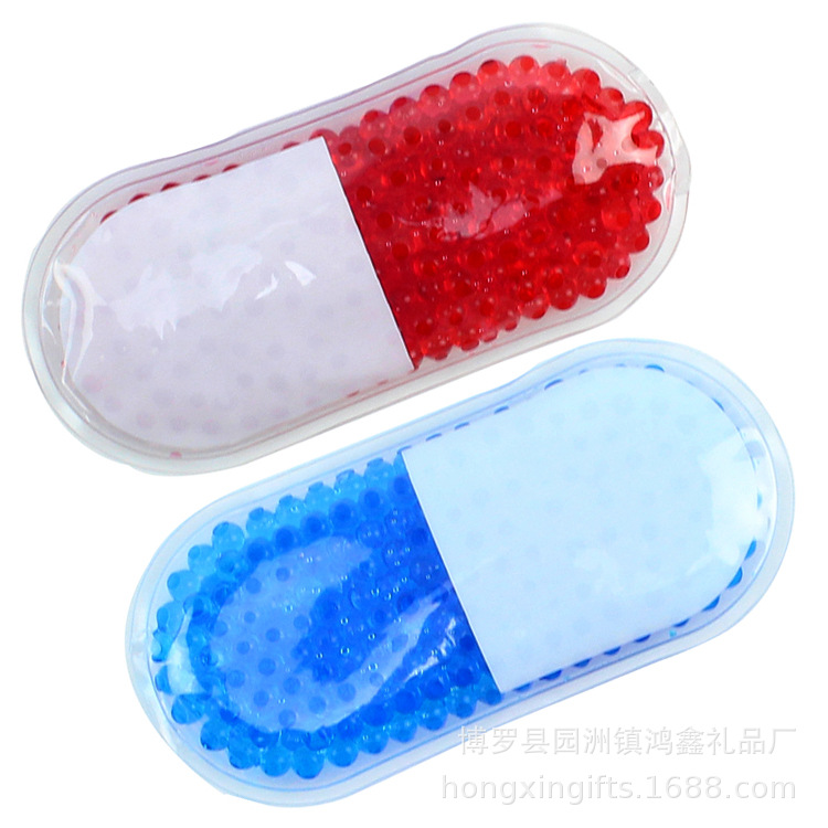Capsule Style Gel Cooling Ice Pad Advertising Promotional Gift Ice Bag Soft Beads Ice Beads Ice Crystal Hot and Cold Bag
