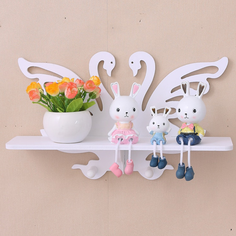 Modern minimalist wall shelf wall hanging decoration creative Hollow swan partition wall shelf