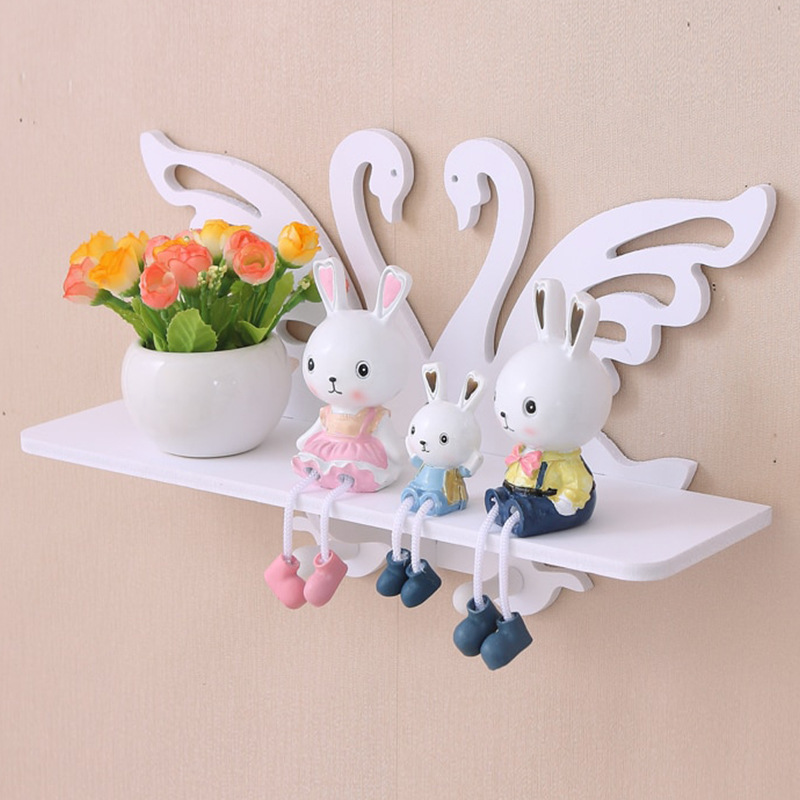 Modern minimalist wall shelf wall hanging decoration creative Hollow swan partition wall shelf