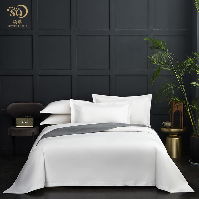 Комплект из четырех предметов для гостиниц, однотонный, хлопок, отбеленный сатин