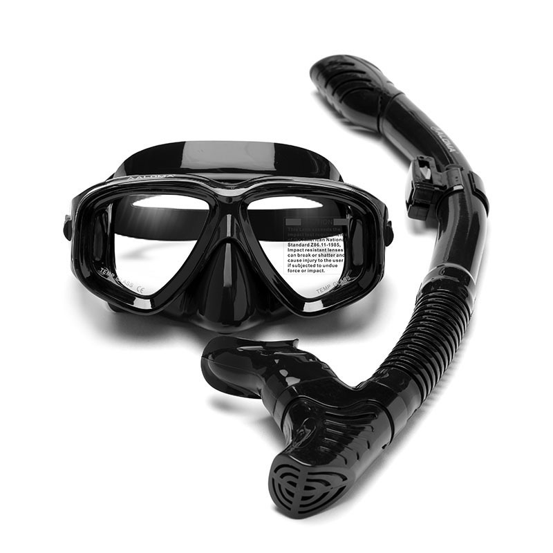 Tempered Glass Silicone Diving Mask Snorkel Set Equipment Myopia Swimming Goggles Snorkeling Aloma Anti-Choking