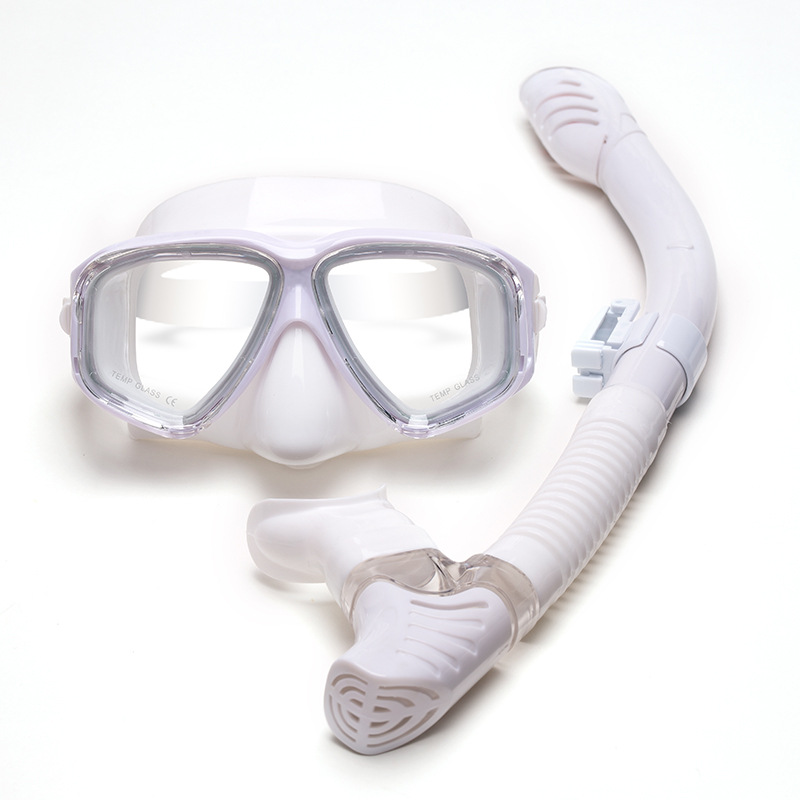 Tempered Glass Silicone Diving Mask Snorkel Set Equipment Myopia Swimming Goggles Snorkeling Aloma Anti-Choking