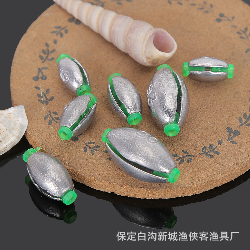 Japanese style open lead pendant heart plastic core olive lead pendant fast lead scale lead fishing lington hollow fishing pendant