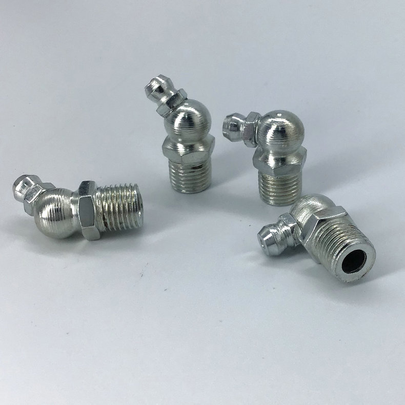Manufacturers GB silver white galvanized grease nozzle straight grease nozzle bent nozzle 45 degrees 90 degrees Grease Gun Machine Tool Engineering accessories