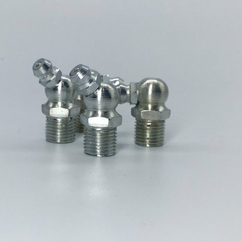 Manufacturers GB silver white galvanized grease nozzle straight grease nozzle bent nozzle 45 degrees 90 degrees Grease Gun Machine Tool Engineering accessories