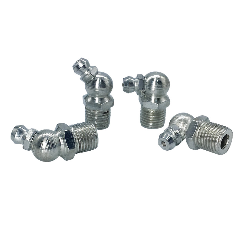 Manufacturers GB silver white galvanized grease nozzle straight grease nozzle bent nozzle 45 degrees 90 degrees Grease Gun Machine Tool Engineering accessories