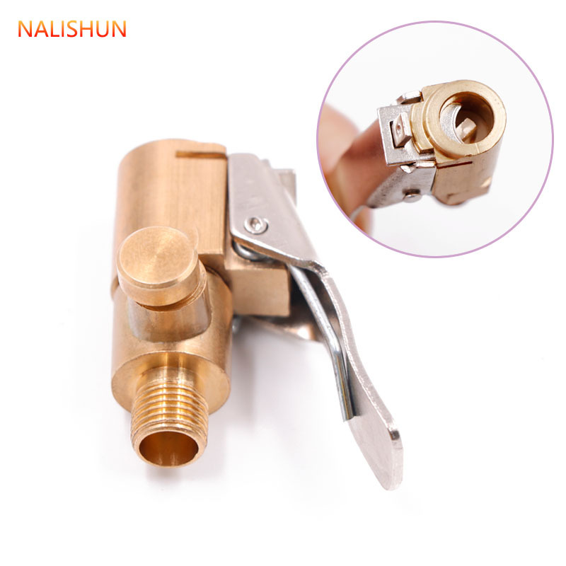 On-board air pump connector air pipe changeover nozzle air pump accessories tire thread air nozzle adapter with pressure relief valve