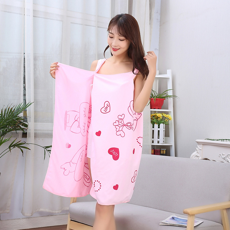 Bath Towel and Bath Skirt Manufacturer Printed Foreign Trade Versatile Bath Towel Wearable Bath Towel Anti-Exposure Beauty Salon Steam Bath Skirt Wholesale