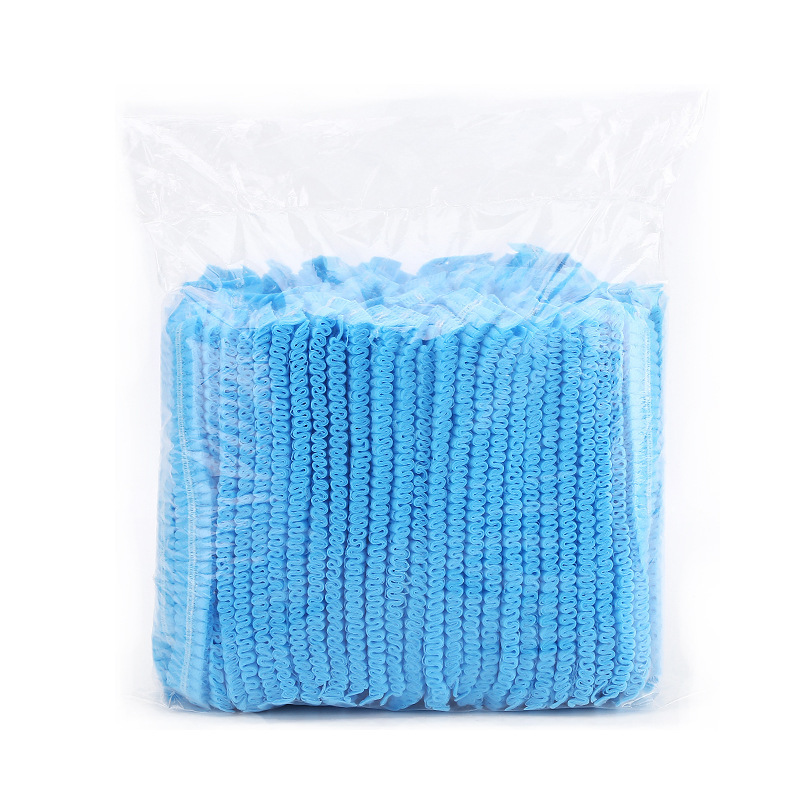 Disposable Hat Food Cap Dustproof Non-Woven Mesh Cap Chef Food Hood Strip Hat Protective Food Grade