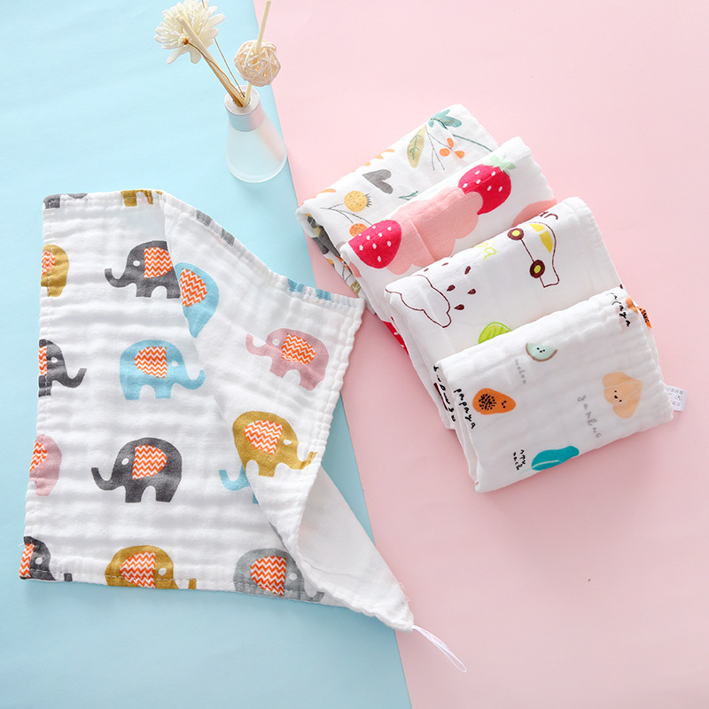 25*50 Pure Cotton Six-Layer Gauze Children's Towel Printed Towel for Kids and Babies Face Washing Daily Use Wholesale Super Soft