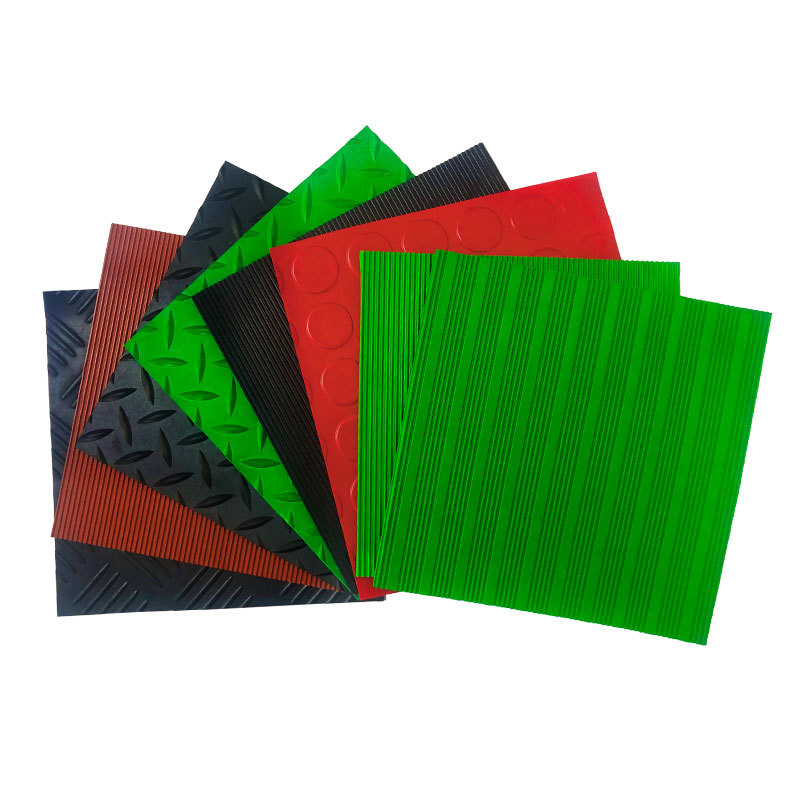 Insulation rubber pad 10kv high pressure non-slip striped rubber plate Green red black industrial floor insulation rubber pad
