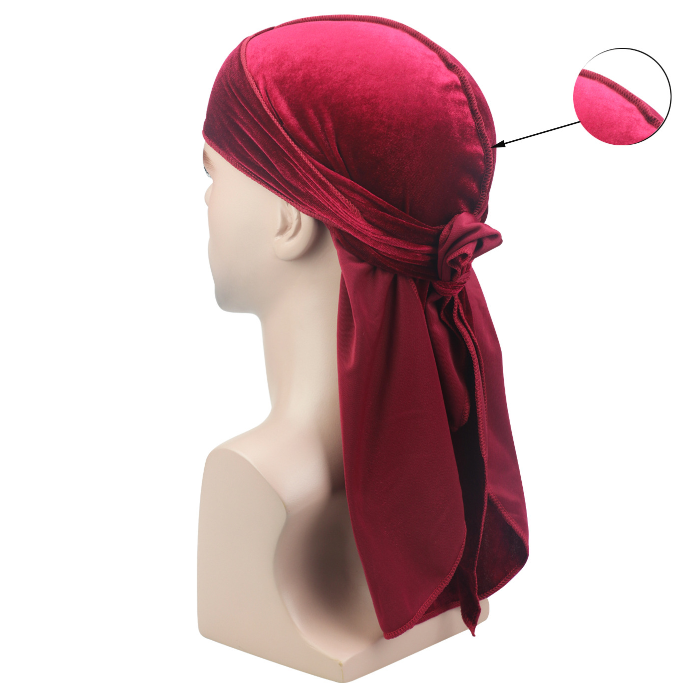 New velvet elastic pirate hat fashion personality shawl long tail cap durag