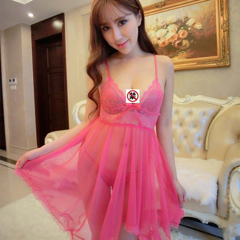 Mesh Dress Sexy Underwear European and American Sexy Temptation Suit Women's Transparent Sling Large Size Lace Pajamas for Hair