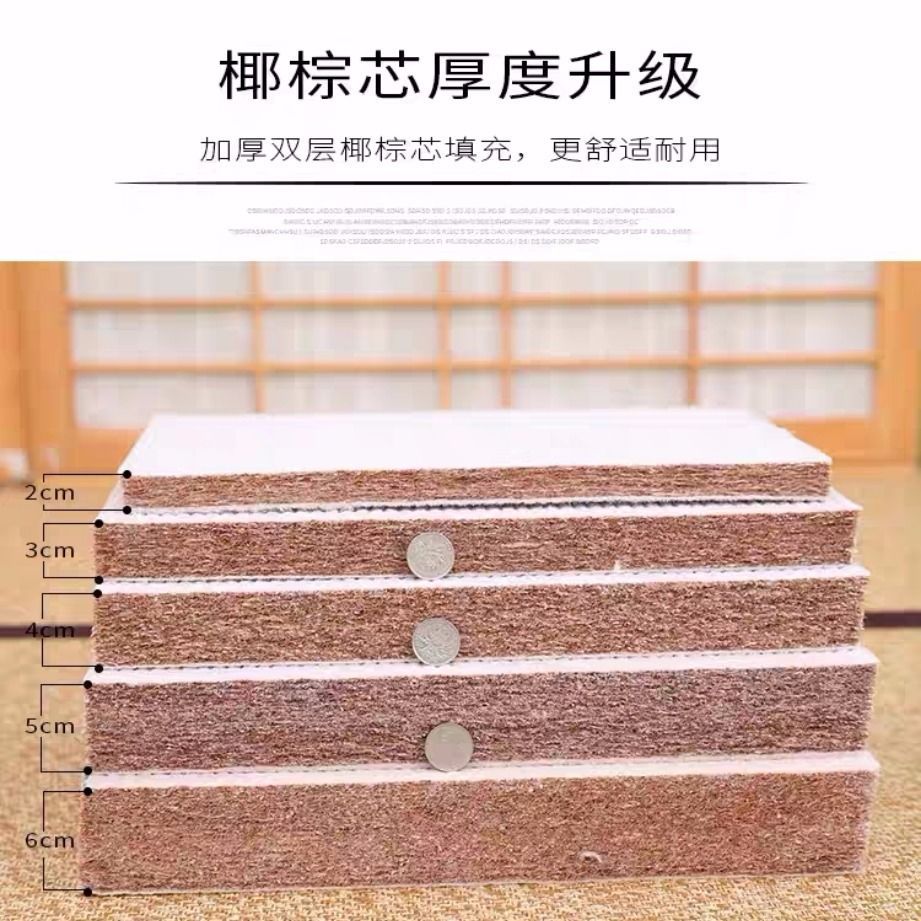 Tatami Mat Japanese Style Stepping Rice Mattress Kang Mat Sitting Coconut Palm Jute Double-sided Heating Tatami Mat