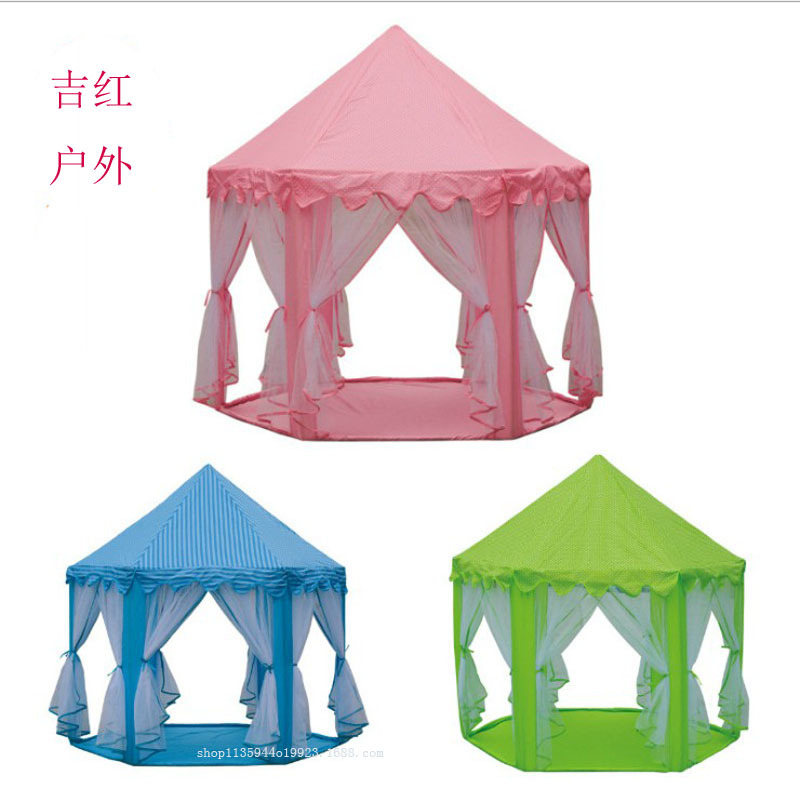 Детская палатка тюль гексагональная палатка сокровищ украшение игровая комната принцессы замок дверь 140 диаметр 140 высота 140 см