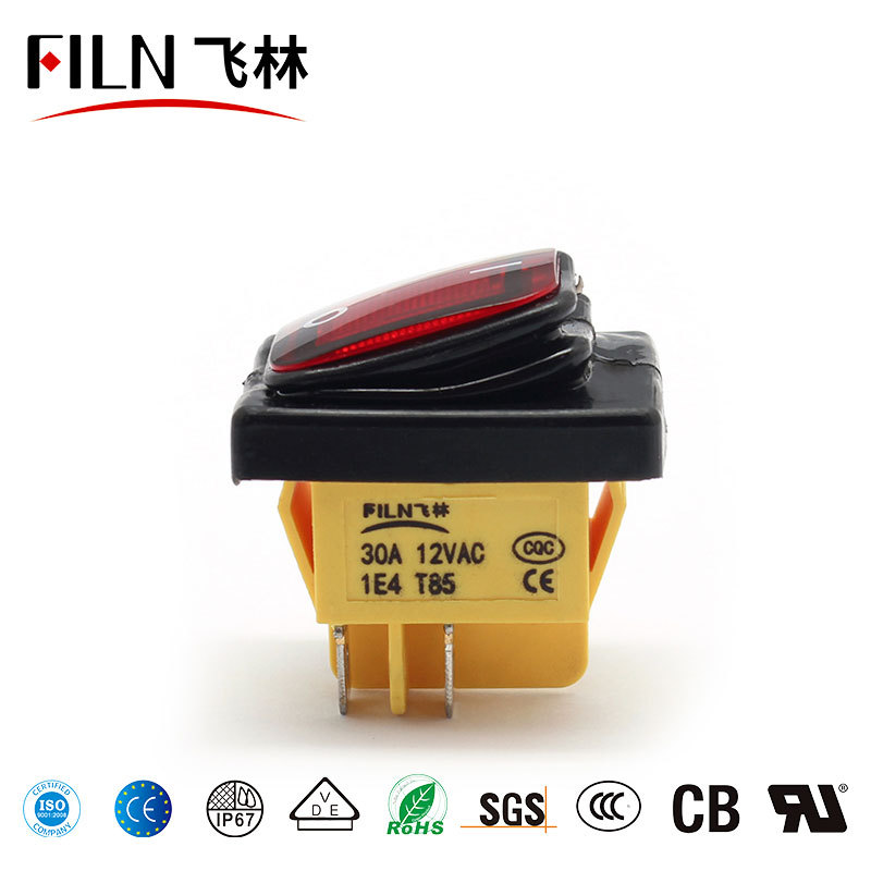 Waterproof and Dustproof Ship-Shaped Switch with Light Cleaning Machine Disinfection Cabinet Freezer Car Washing Machine Humidifier Power Switch