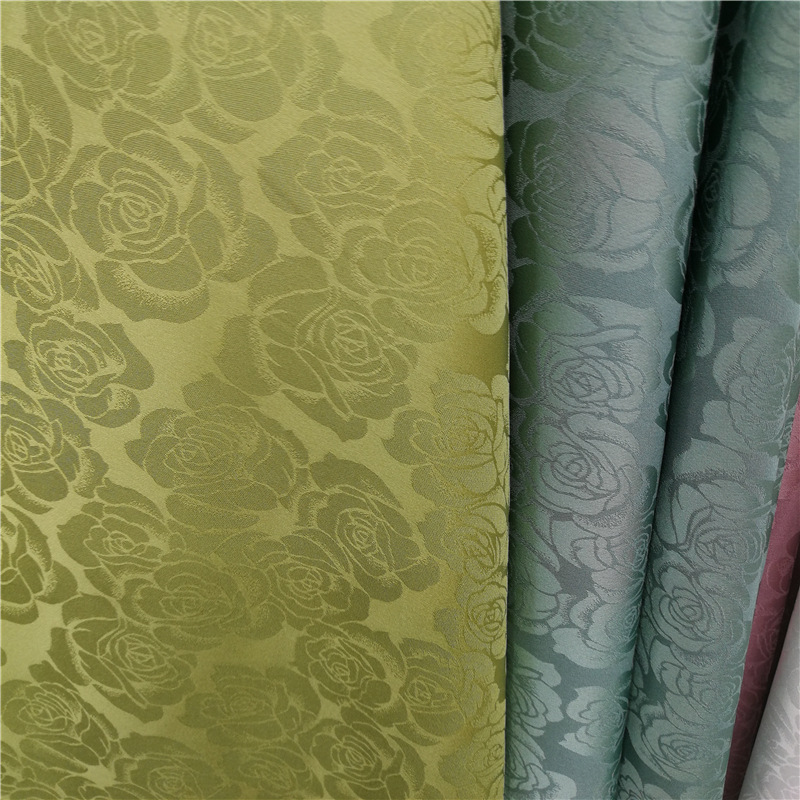 In stock artificial silk Jacquard dark pattern rose pajamas dress cheongsam ancient costume fabric satin Hanfu fabric