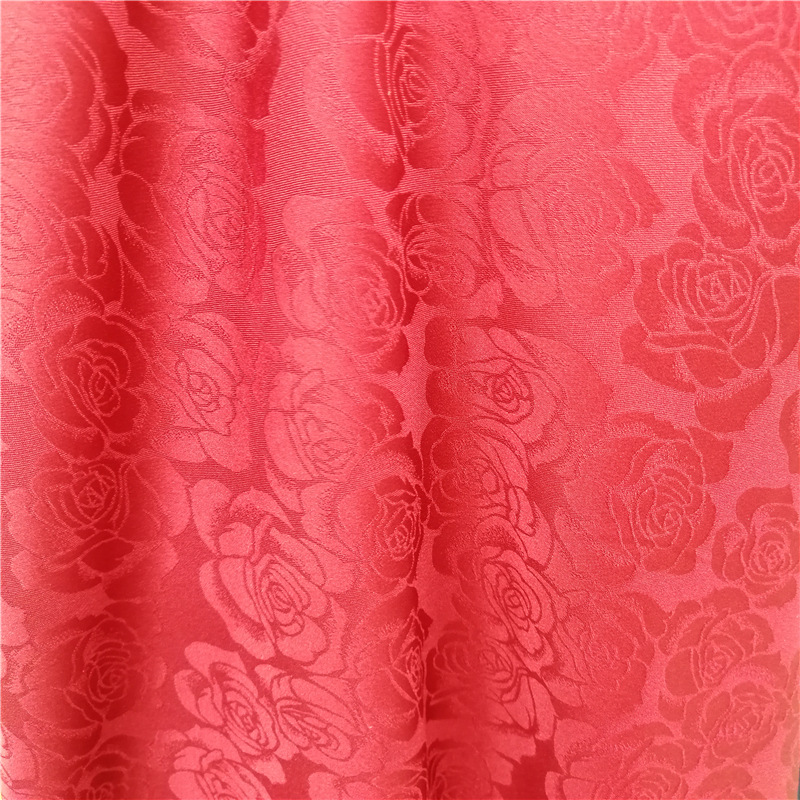 In stock artificial silk Jacquard dark pattern rose pajamas dress cheongsam ancient costume fabric satin Hanfu fabric