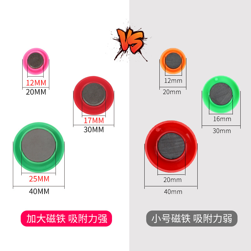 Defu magnetic nail 20mm whiteboard magnet mushroom plastic teaching aids magnetic sheet 2cm strong magnetic particles