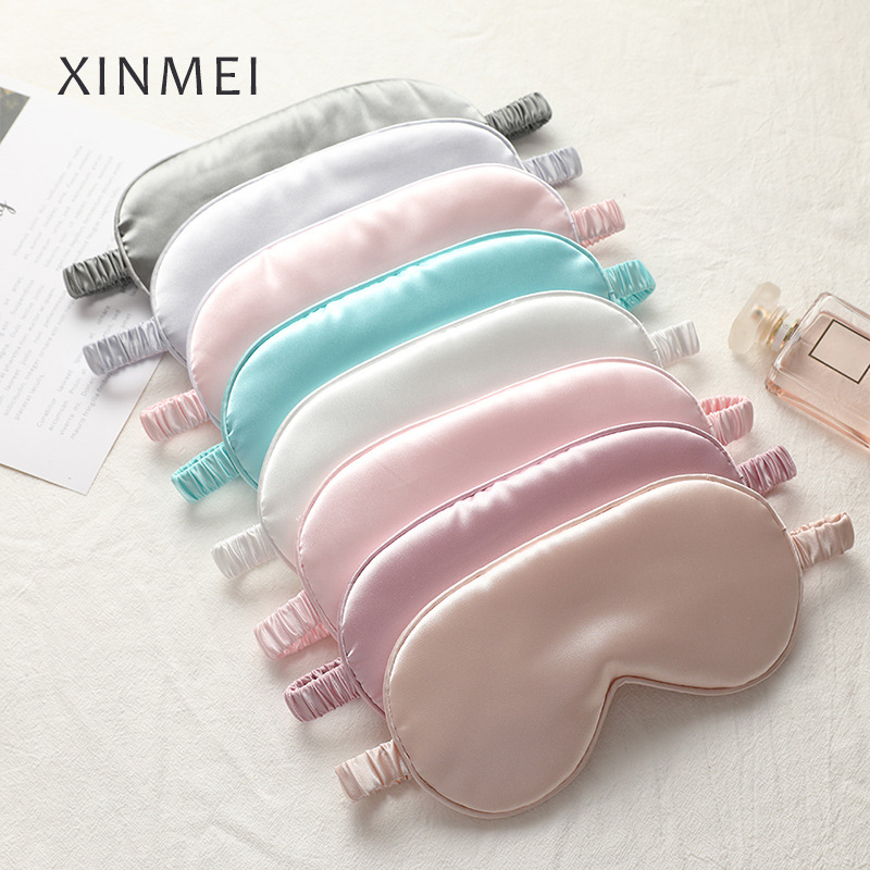 Новая двусторонняя маска из искусственного шелка, для сна, эластичная, для путешествий, для обеденного перерыва, с печатью, оптовая продажа