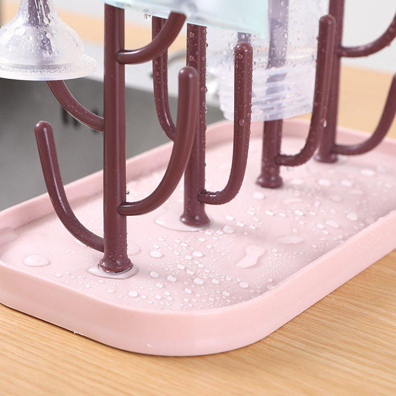 Baby Cactus Bottle Drying Rack Multifunctional Baby Bottle Water Cup Drying Rack Removable Bottle Rack