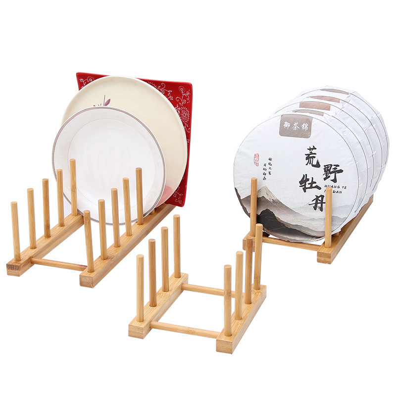 Kitchen Dish Rack Creative Cup Holder Supermarket Display Storage Rack Lettering Simple Bamboo Dish Drain Rack