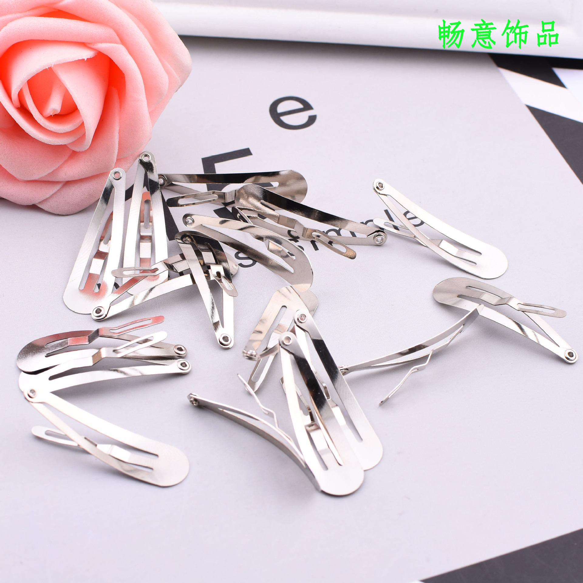 Duckbill Clip Hairpin Square Hairpin DIY Material Water Drop Bb Clip Hair Accessories Side Clip Hairpin Headdress Square Clip Duckbill Clip