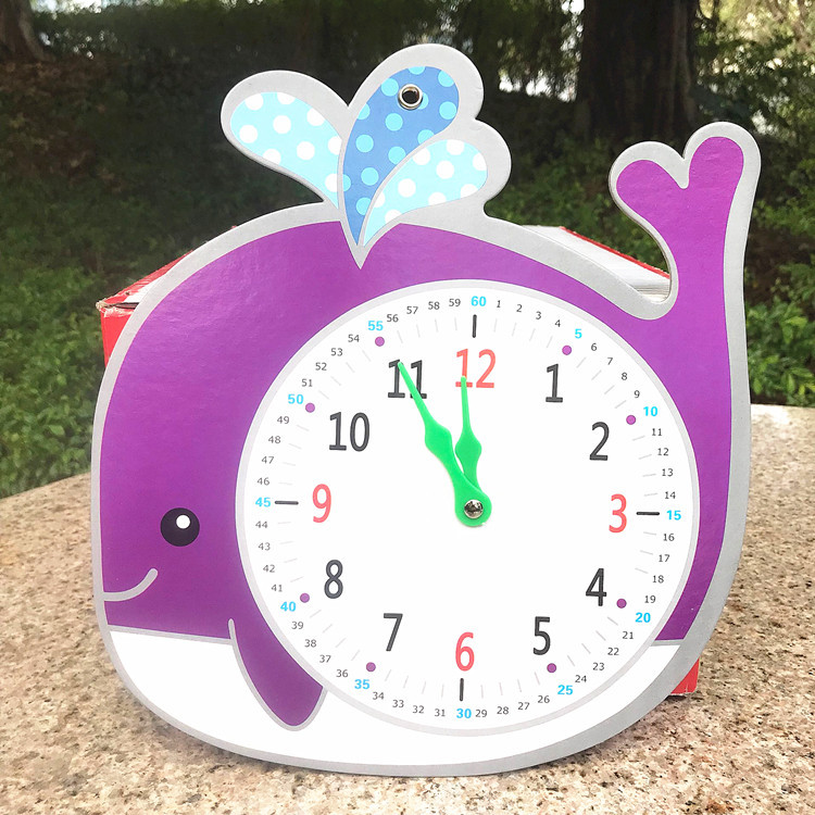 Children's Educational Teaching Aids for Primary School Students Animal Four-Color 2-Pin Clock Face Learning Device Time Management Cognitive Model