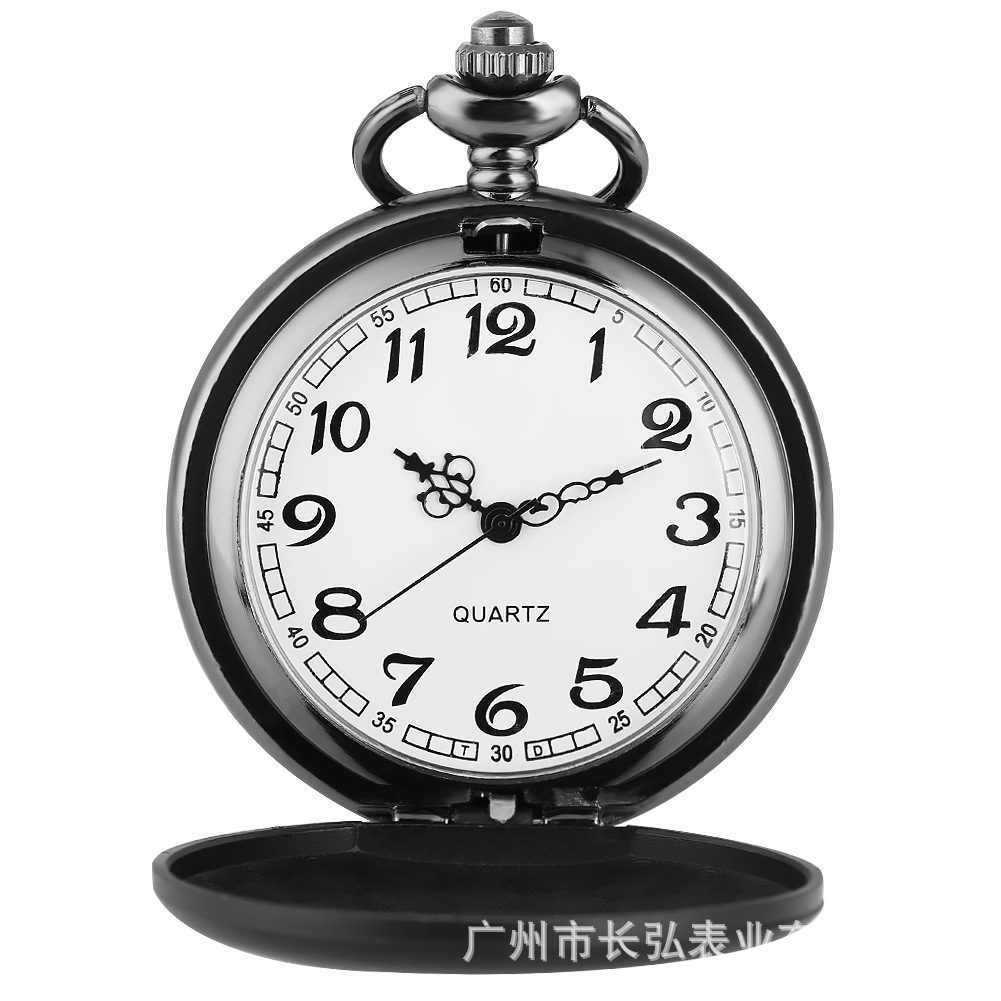 Retro Pocket Watch Flip Bronze Nostalgic Classic Necklace Watch Memorial Gift Pendant Quartz Hanging Watch Foreign Trade Manufacturers