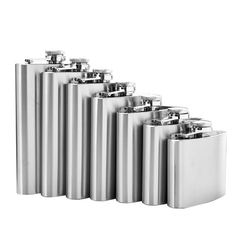 Spot Wholesale 304 Stainless Steel Wine Bottle Portable Brushed Wine Bottle 4Oz5Oz6Oz7Oz8Oz9Oz10Oz