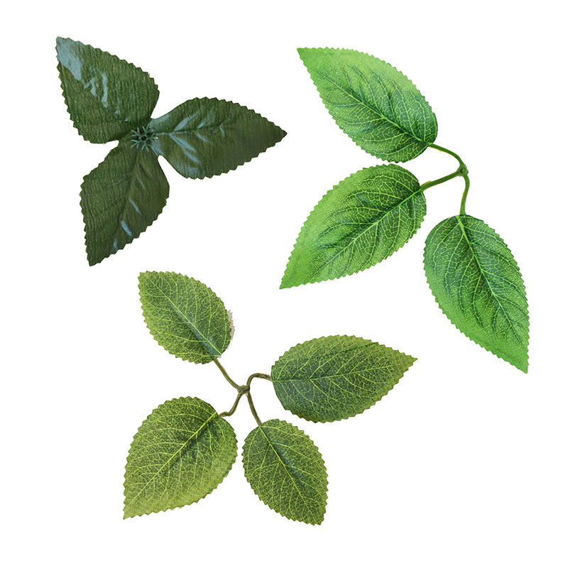 Valentine's Day No. 2 Plastic Flower Wrapping Pole Handmade Material Green Flower Pole Rose Green Wire Pole Leaf Flower Branch Flower Holder Base