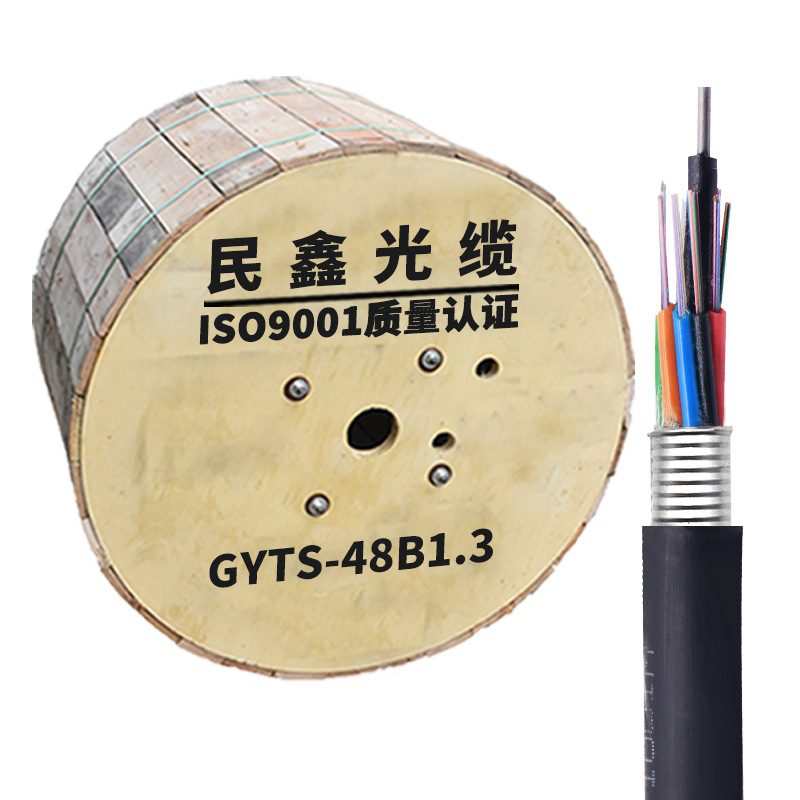 Minxin Outdoor 48-Core Optical Cable Gyts48B1 Armored 48-Core National Standard Optical Cable 48-Core Outdoor Fiber Optic Cable Outdoor Optical Cable