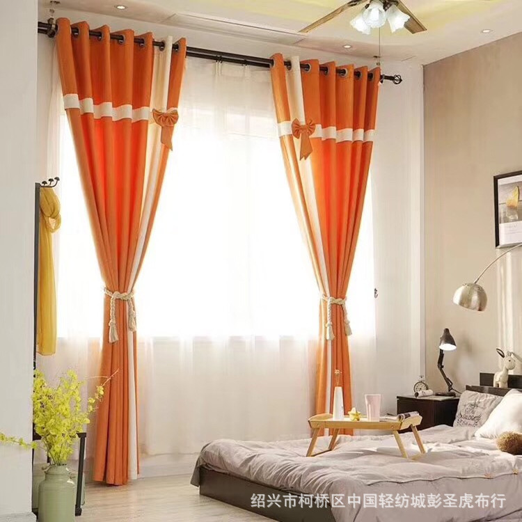 Factory Direct Sales Keqiao Curtain Cloth 26 Colors Optional Chevron Pure Color Blackout Cloth Universal for Home Decoration Projects