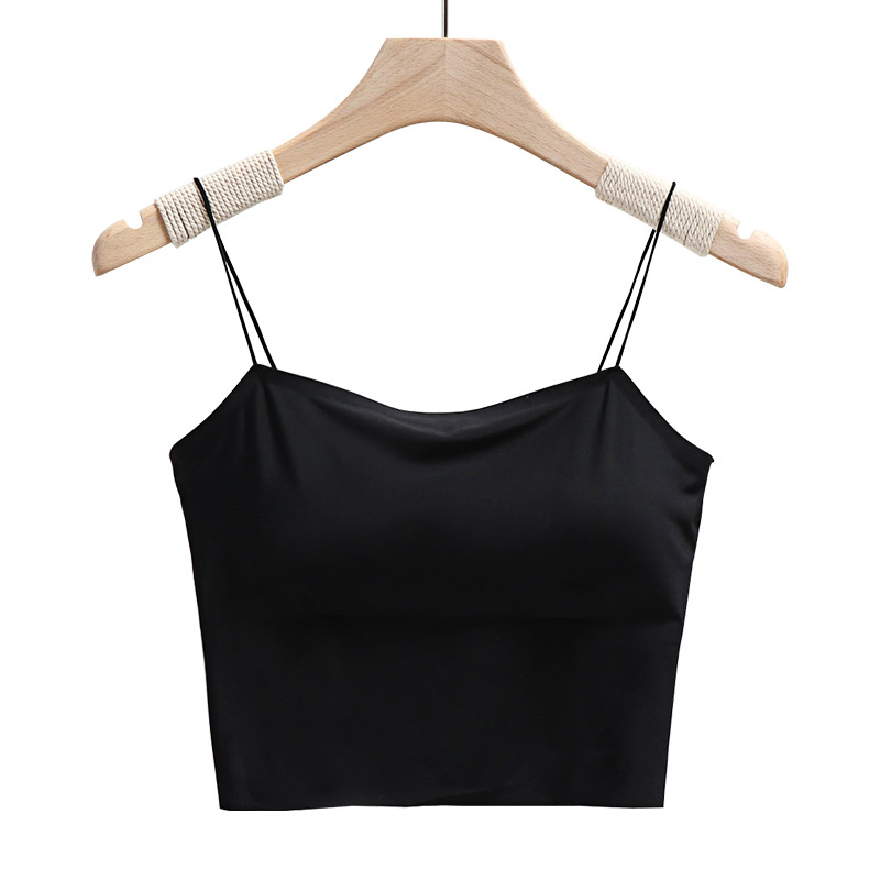 Ice silk seamless beautiful back wrapped chest new style with chest pad Korean style tube top one-piece camisole summer sports underwear for women