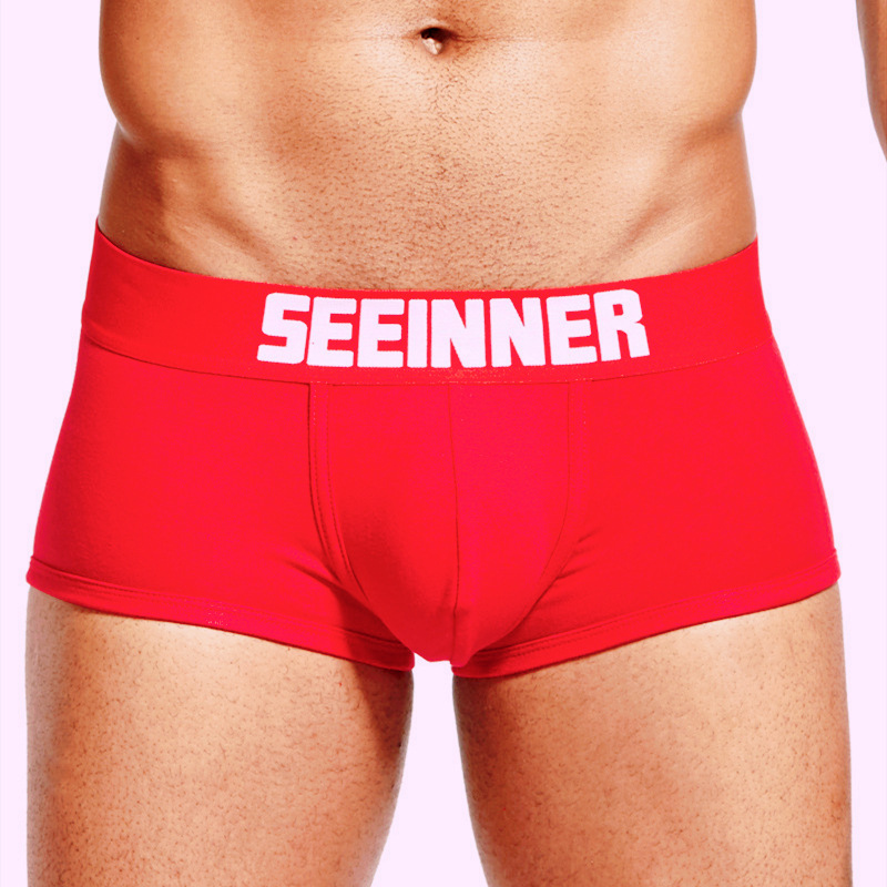 Men's underwear cotton breathable hip slim sexy solid color boxers Taobao supply wholesale foreign trade can be changed