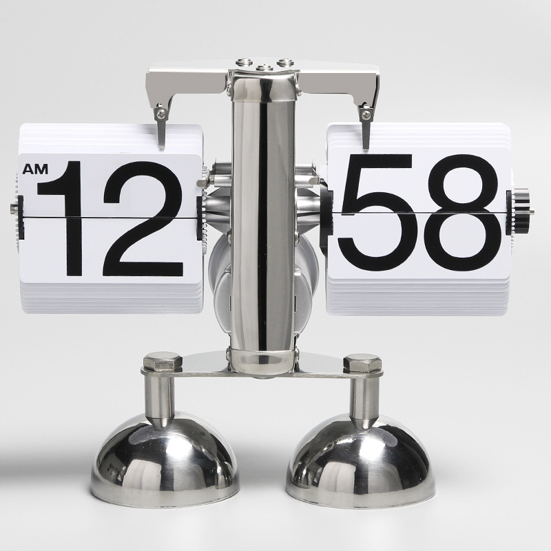 Automatic Page Turning Clock Small Tianping Living Room Clock Retro Creative One-Foot Distinctive Art Clock Flip Clock